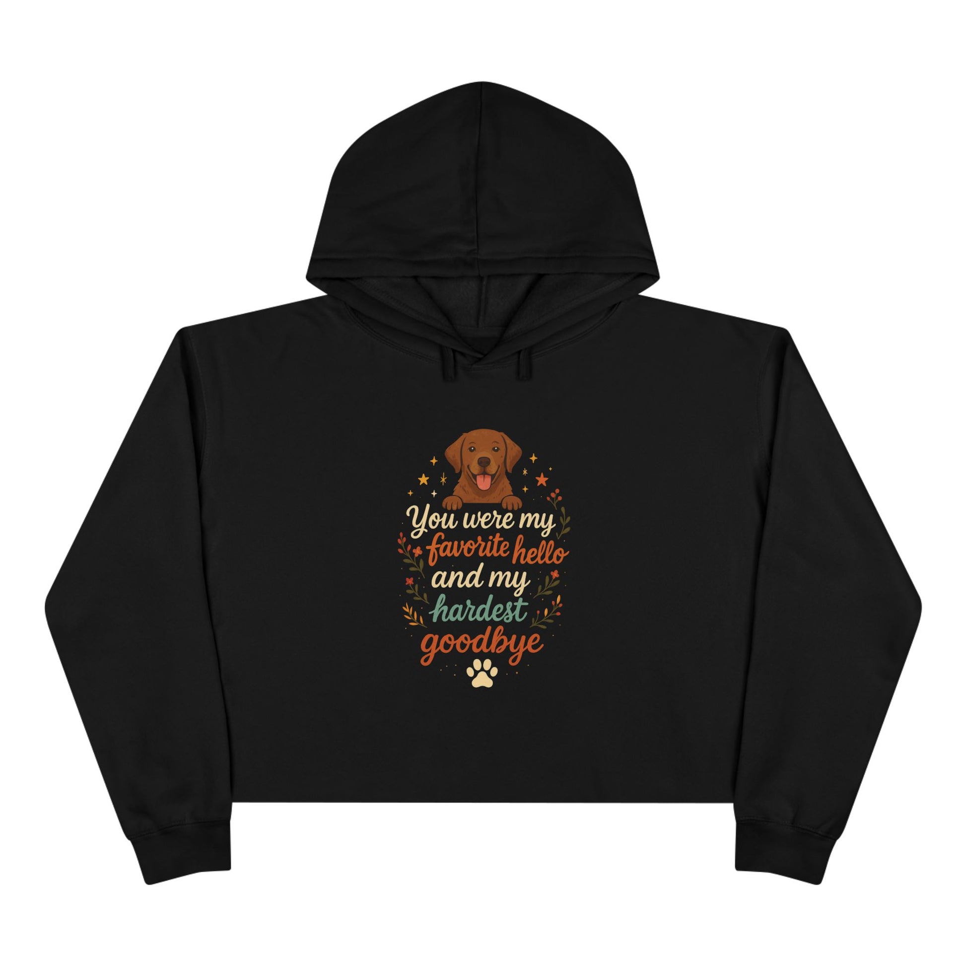 Paw Print Crop Hoodie, Dog Lover Gift, Pet Memorial Sweatshirt, Cute Animal Hoodie, Comfort Wear for Animal Lovers