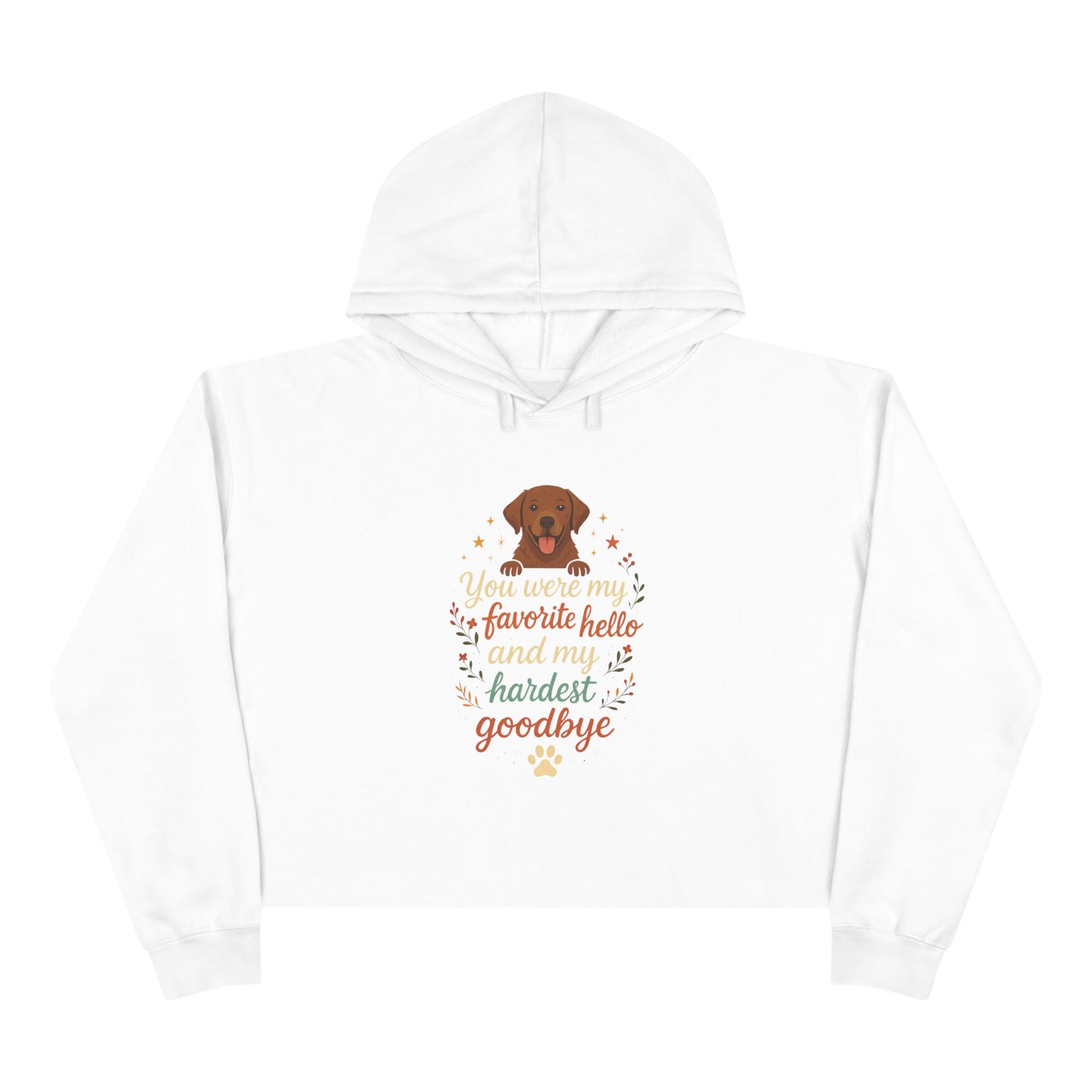 Paw Print Crop Hoodie, Dog Lover Gift, Pet Memorial Sweatshirt, Cute Animal Hoodie, Comfort Wear for Animal Lovers