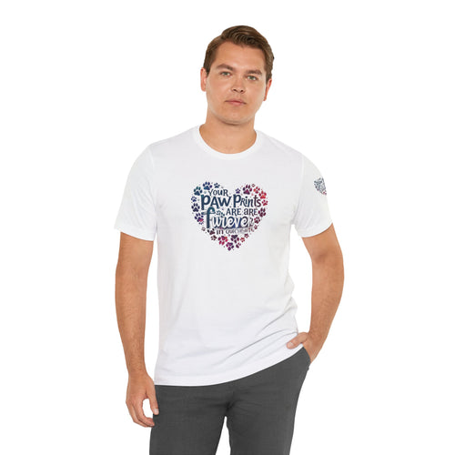 Heartfelt Paw Print Tee - Perfect Gift for Dog Lovers, Animal Rescue Support, Pet Memorial, Birthday, Adoption Celebration