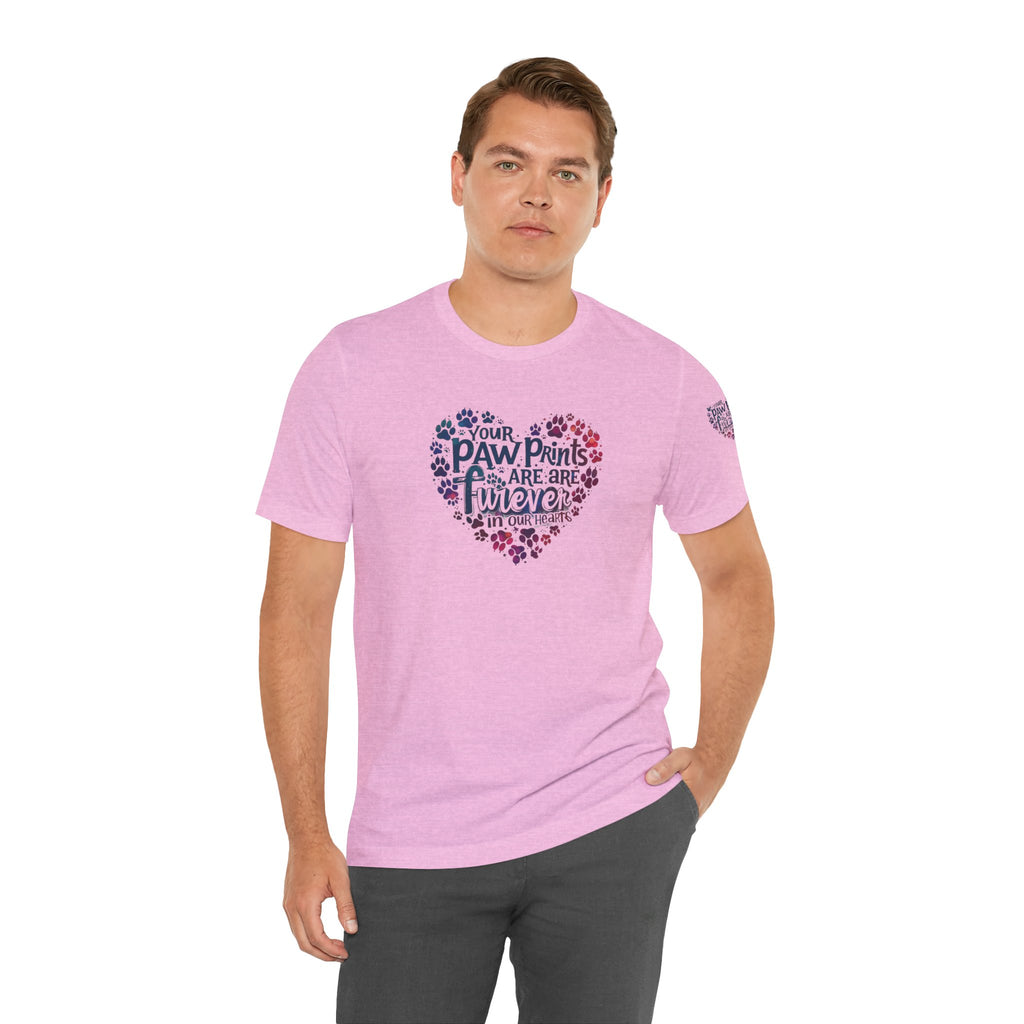 Heartfelt Paw Print Tee - Perfect Gift for Dog Lovers, Animal Rescue Support, Pet Memorial, Birthday, Adoption Celebration