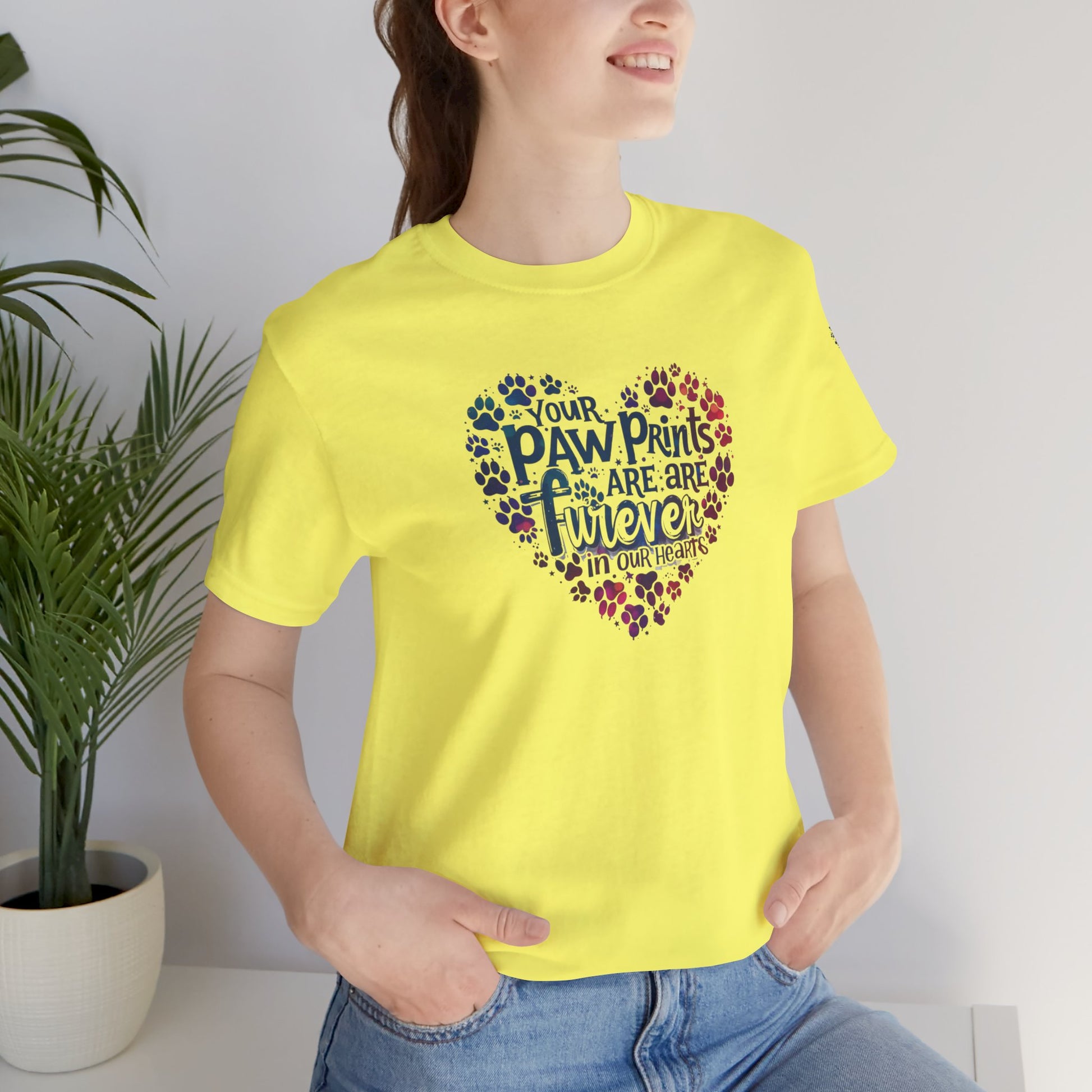 Heartfelt Paw Print Tee - Perfect Gift for Dog Lovers, Animal Rescue Support, Pet Memorial, Birthday, Adoption Celebration