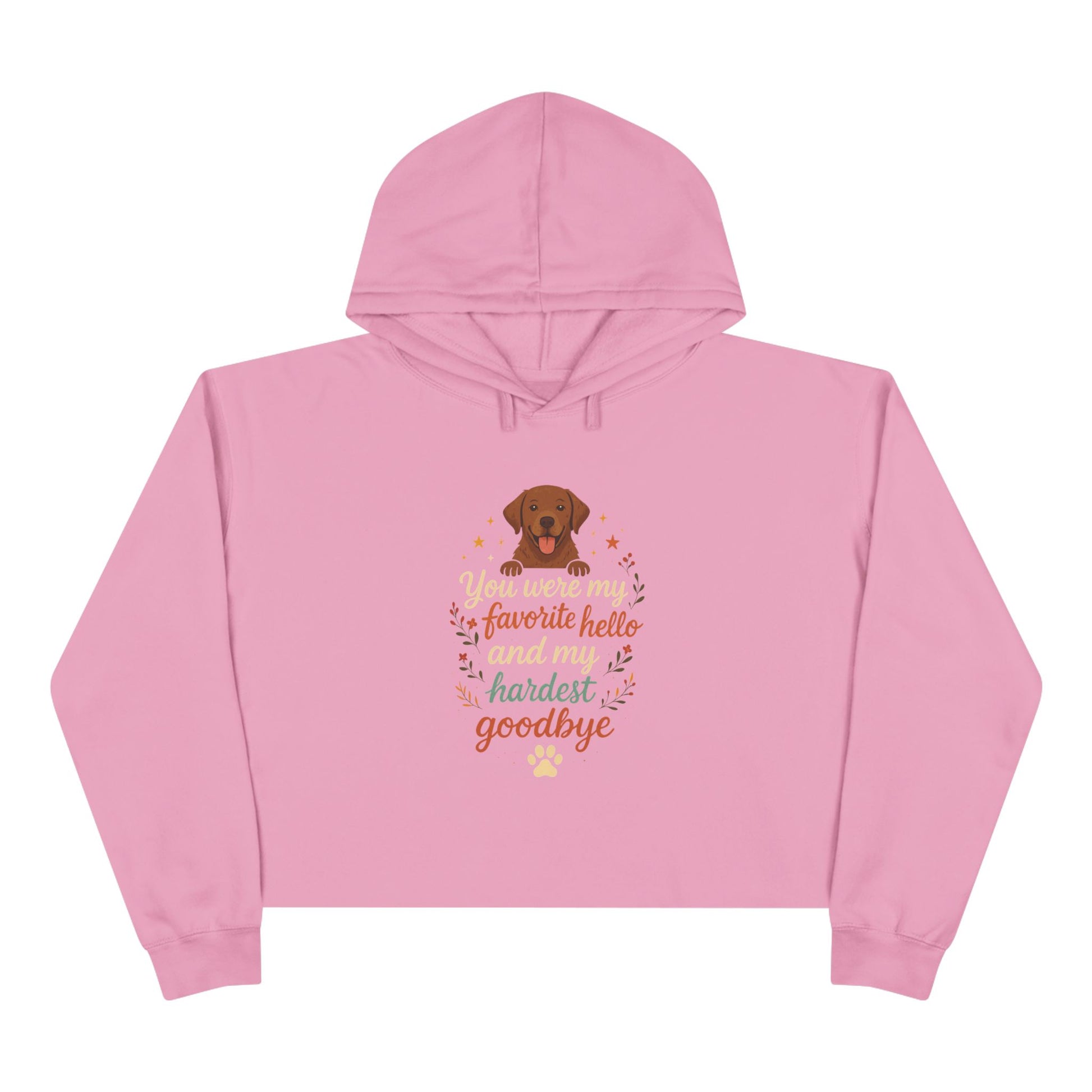 Paw Print Crop Hoodie, Dog Lover Gift, Pet Memorial Sweatshirt, Cute Animal Hoodie, Comfort Wear for Animal Lovers