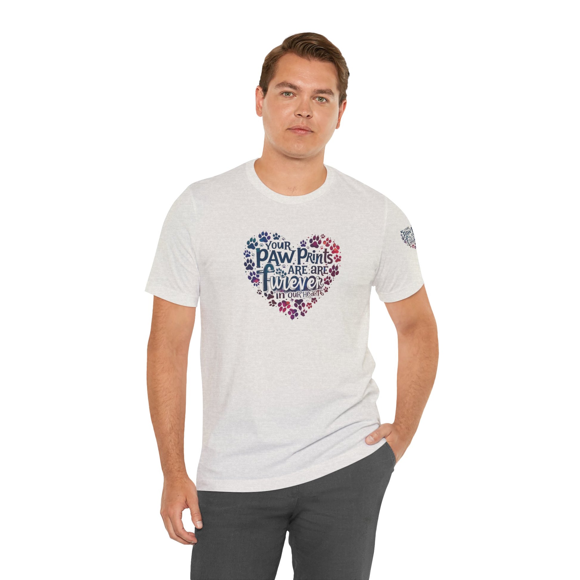 Heartfelt Paw Print Tee - Perfect Gift for Dog Lovers, Animal Rescue Support, Pet Memorial, Birthday, Adoption Celebration