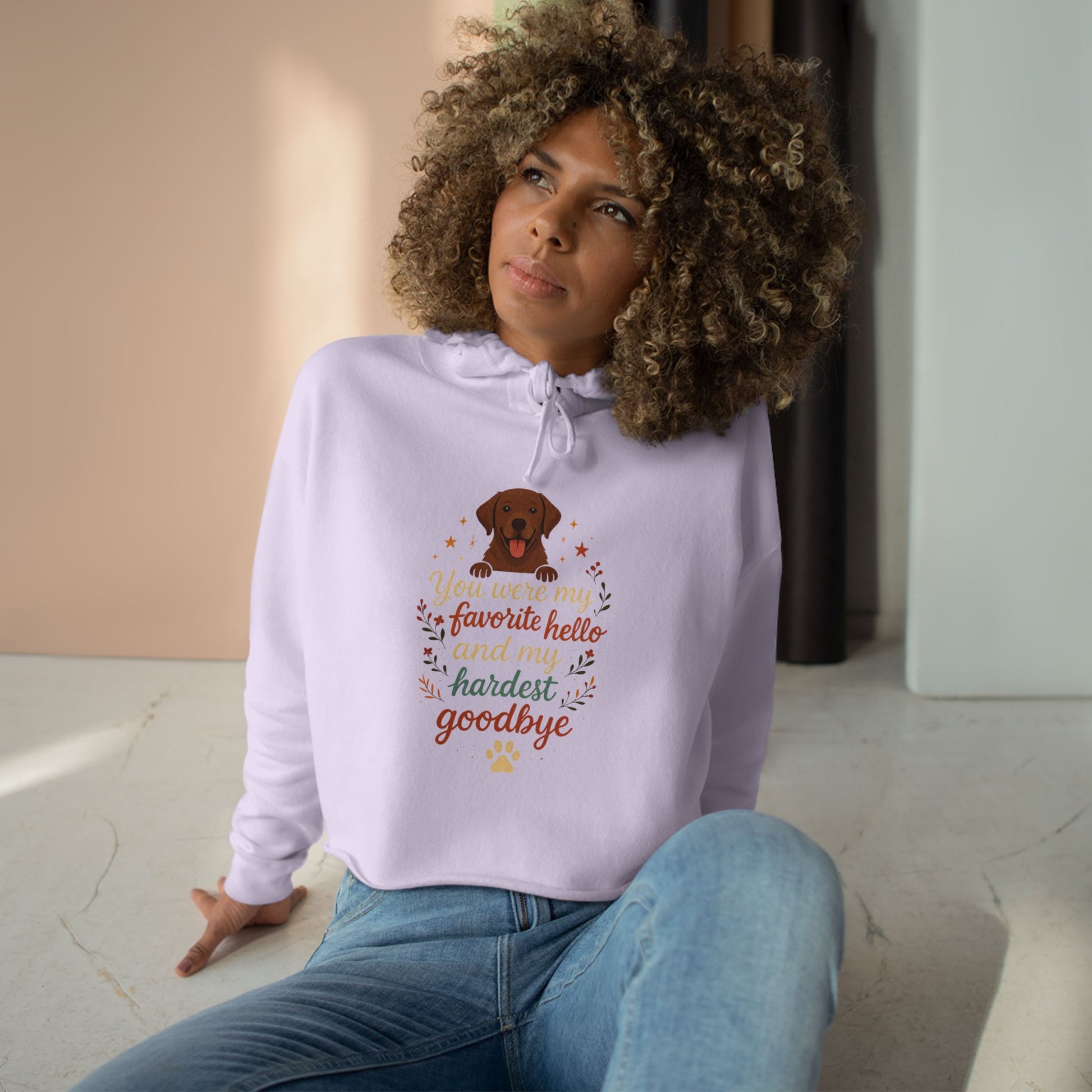 Paw Print Crop Hoodie, Dog Lover Gift, Pet Memorial Sweatshirt, Cute Animal Hoodie, Comfort Wear for Animal Lovers