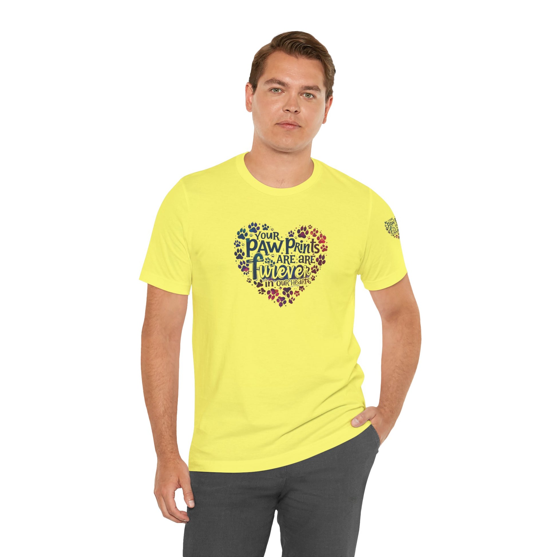 Heartfelt Paw Print Tee - Perfect Gift for Dog Lovers, Animal Rescue Support, Pet Memorial, Birthday, Adoption Celebration