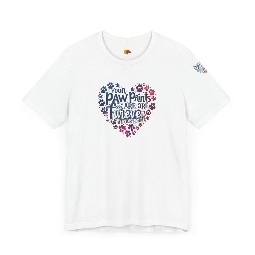 Heartfelt Paw Print Tee - Perfect Gift for Dog Lovers, Animal Rescue Support, Pet Memorial, Birthday, Adoption Celebration