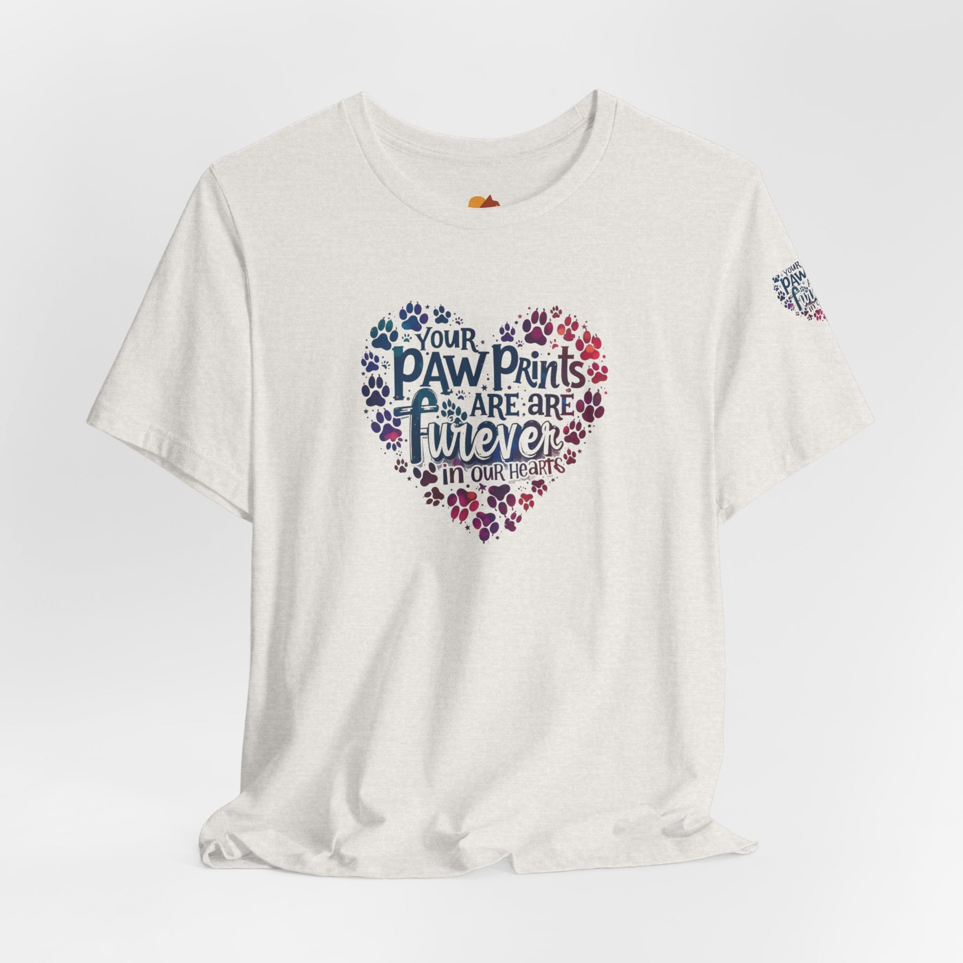 Heartfelt Paw Print Tee - Perfect Gift for Dog Lovers, Animal Rescue Support, Pet Memorial, Birthday, Adoption Celebration