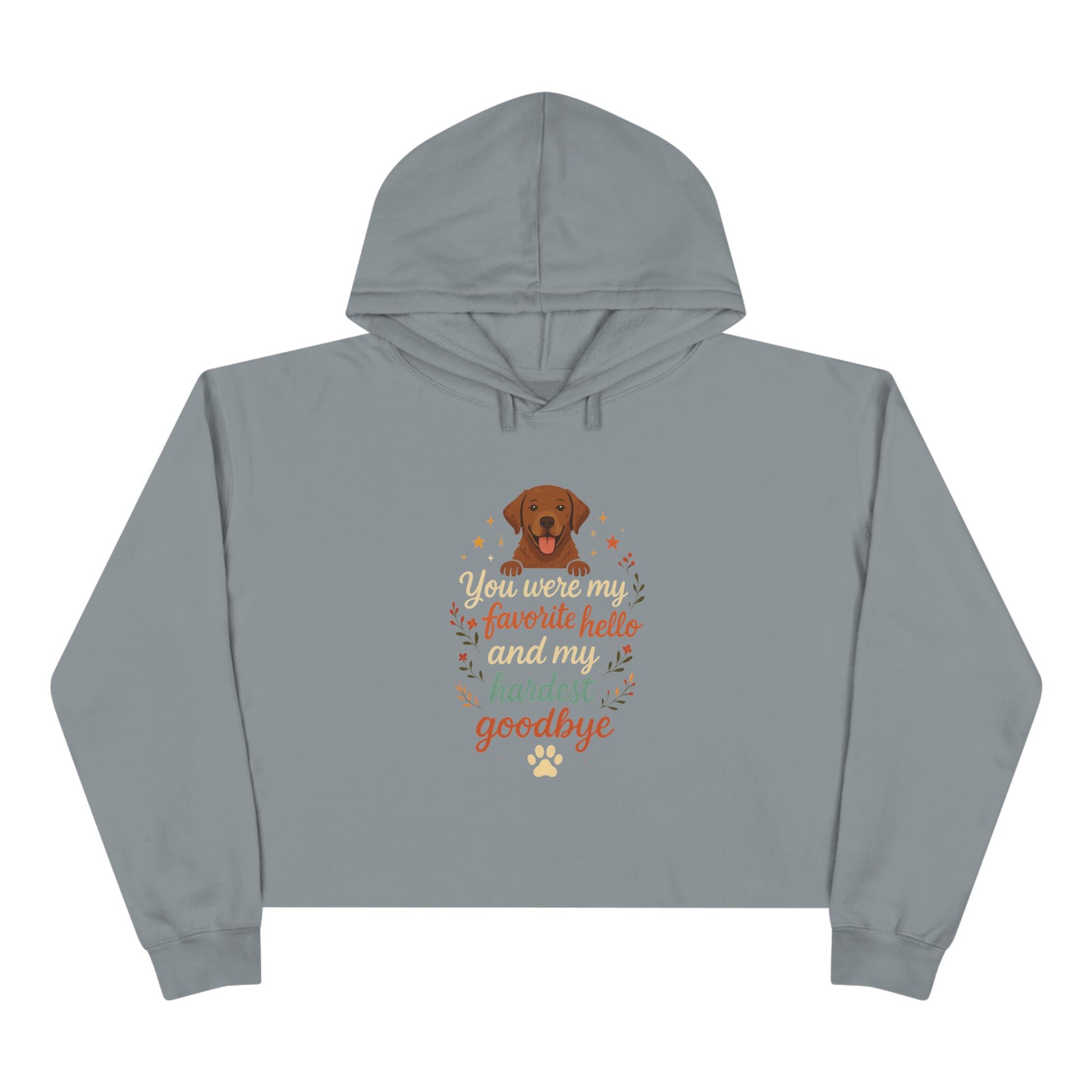 Paw Print Crop Hoodie, Dog Lover Gift, Pet Memorial Sweatshirt, Cute Animal Hoodie, Comfort Wear for Animal Lovers