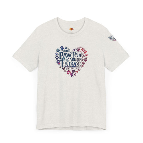 Heartfelt Paw Print Tee - Perfect Gift for Dog Lovers, Animal Rescue Support, Pet Memorial, Birthday, Adoption Celebration