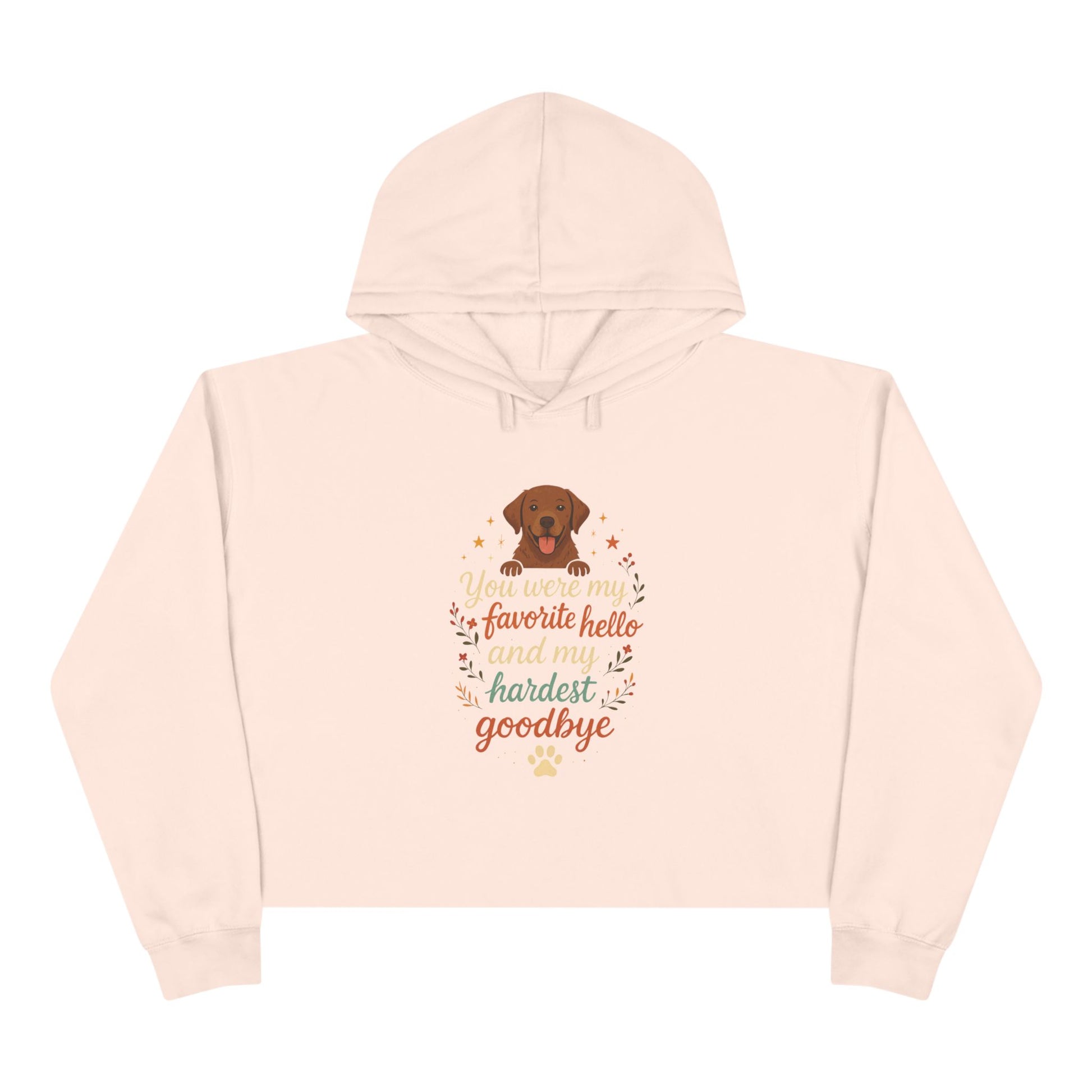 Paw Print Crop Hoodie, Dog Lover Gift, Pet Memorial Sweatshirt, Cute Animal Hoodie, Comfort Wear for Animal Lovers