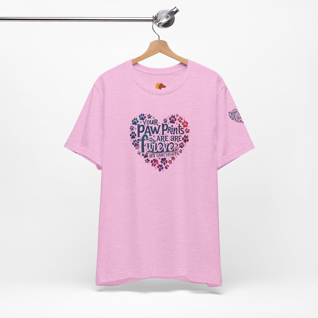 Heartfelt Paw Print Tee - Perfect Gift for Dog Lovers, Animal Rescue Support, Pet Memorial, Birthday, Adoption Celebration